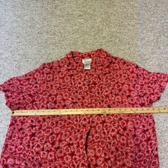 Kathie Lee Top Womens Size 22W/24W Dark Pink Floral Embroidered Button Front - Picture 7 of 10